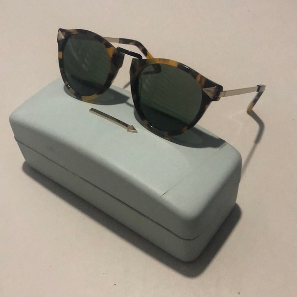 Karen Walter Accessories - Karen Walker Helter Skelter Tort Sunglasses with Case